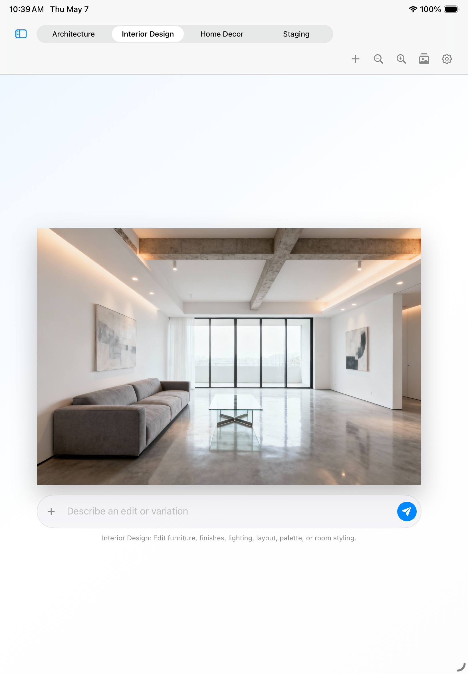 FrameForm iPad workspace screenshot